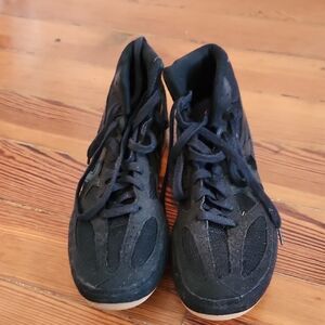Black with gum Asics wrestling shoes